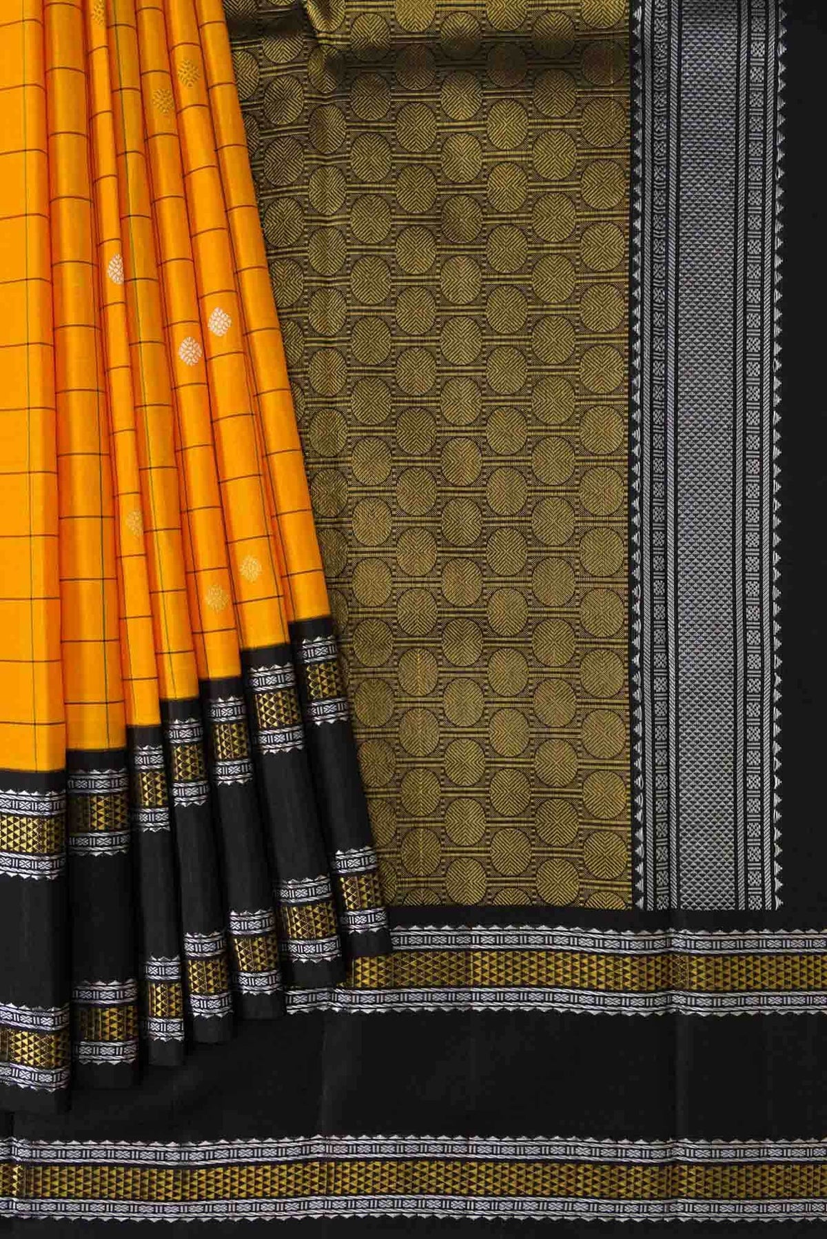 Pure Silk Pure Zari Yellow Dual Tone Kanjivaram Saree