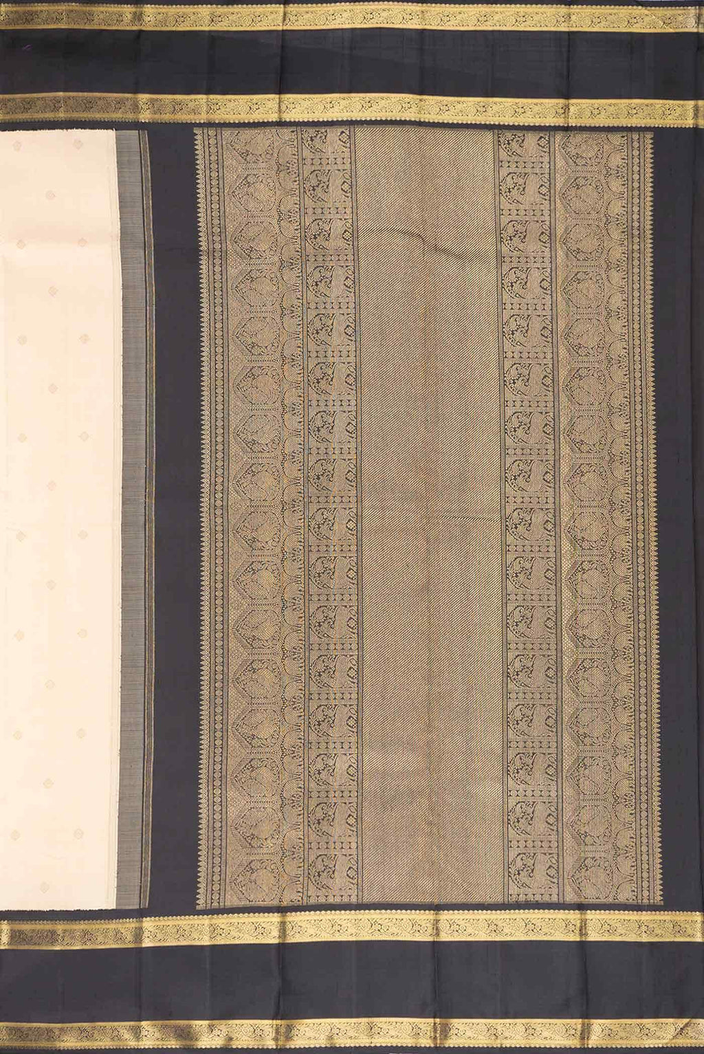 Pure Silk Pure Zari Sandal Dual Tone Kanchipuram Saree