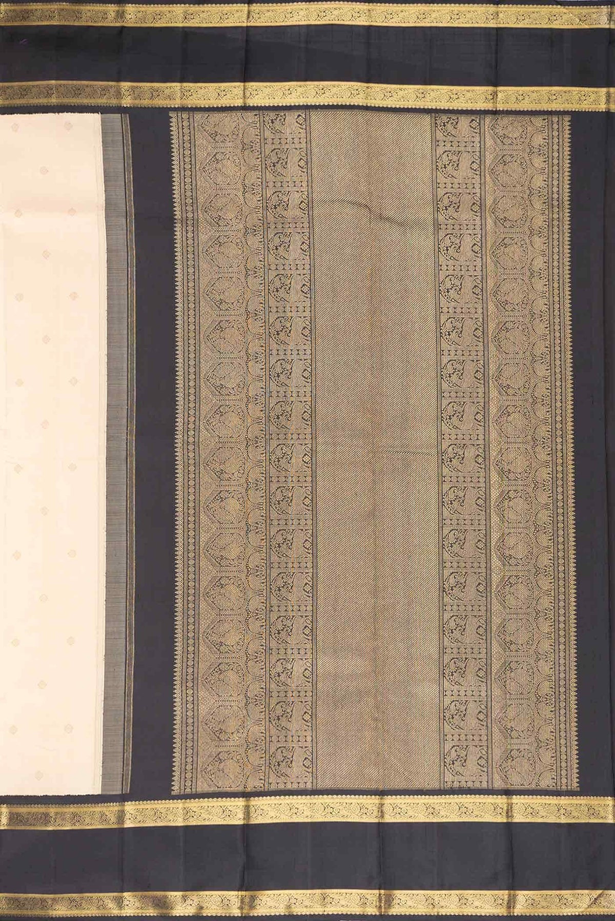 Pure Silk Pure Zari Sandal Dual Tone Kanchipuram Saree