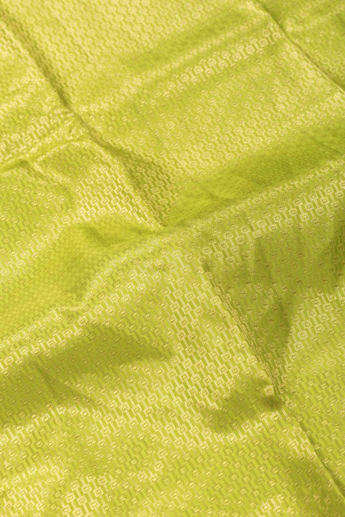 Parrot Green Dual Tone Kanchipuram Silk Saree