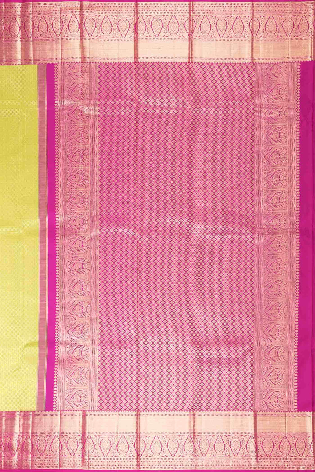 Parrot Green Dual Tone Kanchipuram Silk Saree