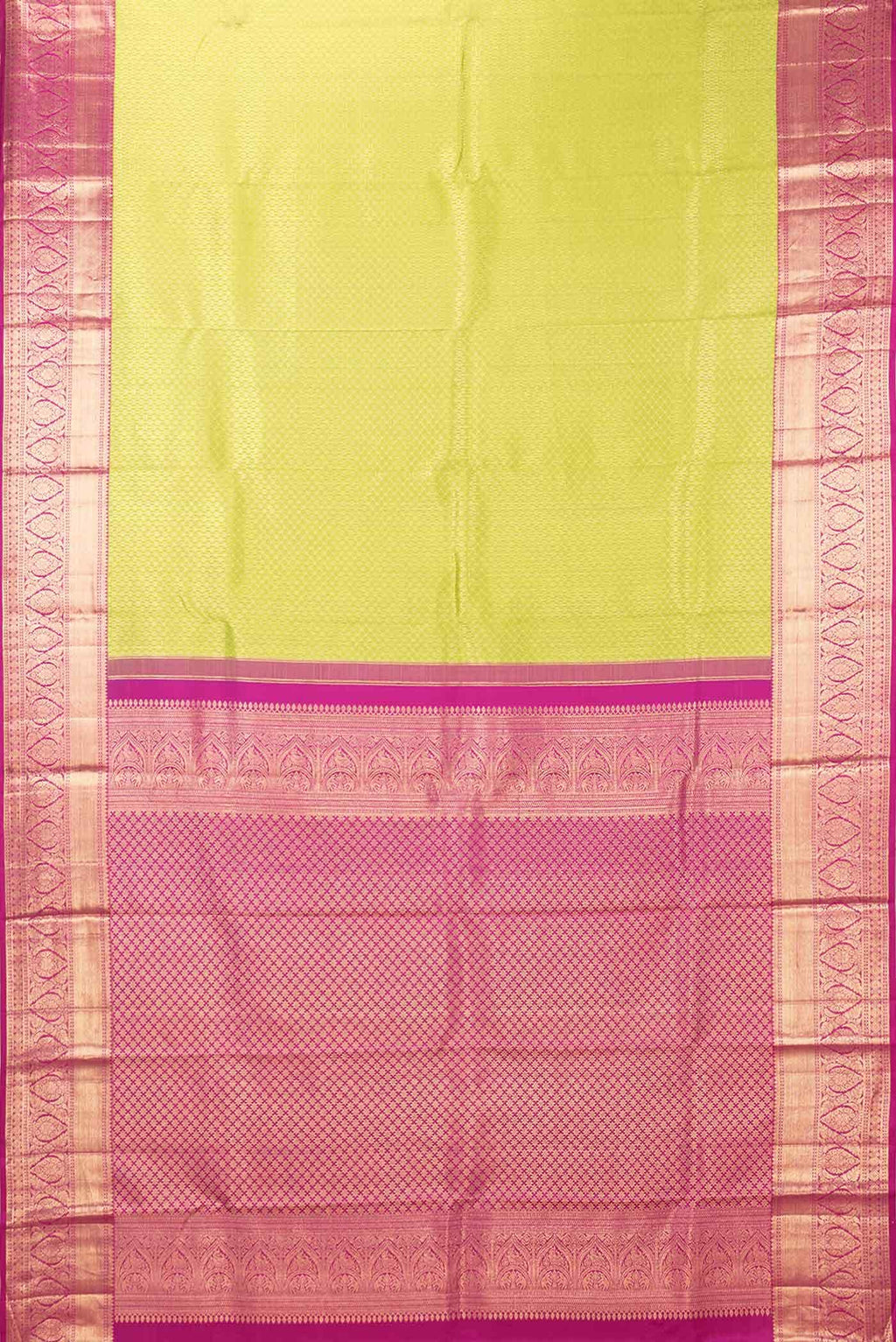 Parrot Green Dual Tone Kanchipuram Silk Saree