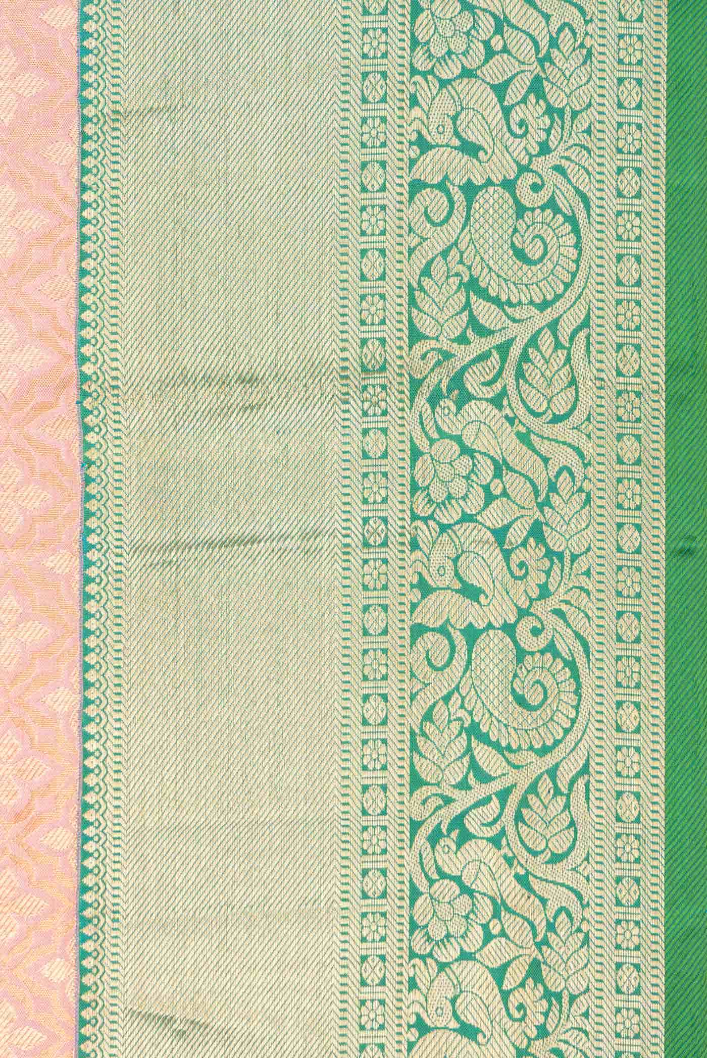 Golden Peach Kanchipuram Silk Saree