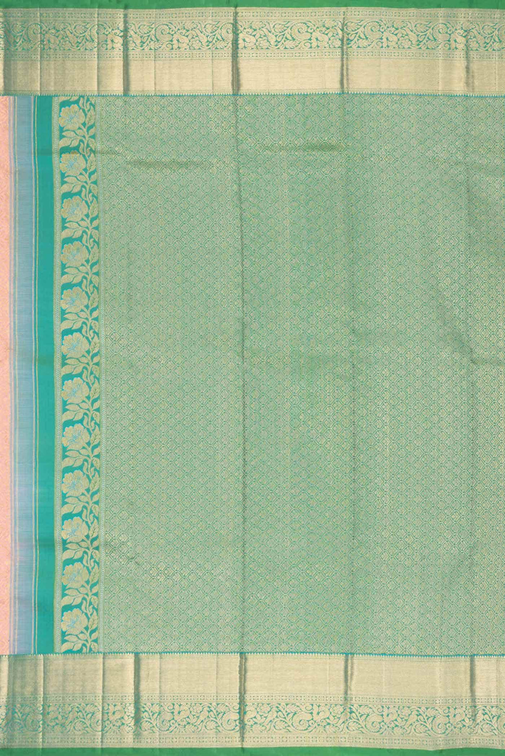 Golden Peach Kanchipuram Silk Saree