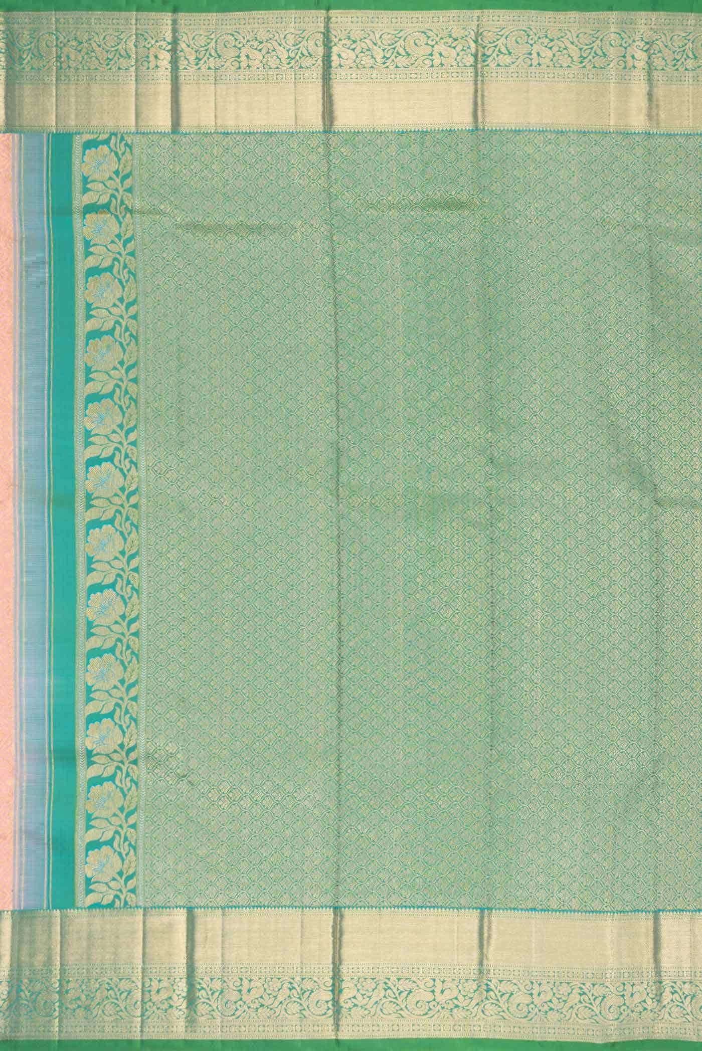 Golden Peach Kanchipuram Silk Saree