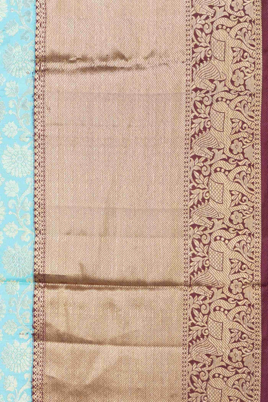 Sky Blue Dual Tone Kanchipuram Silk Saree