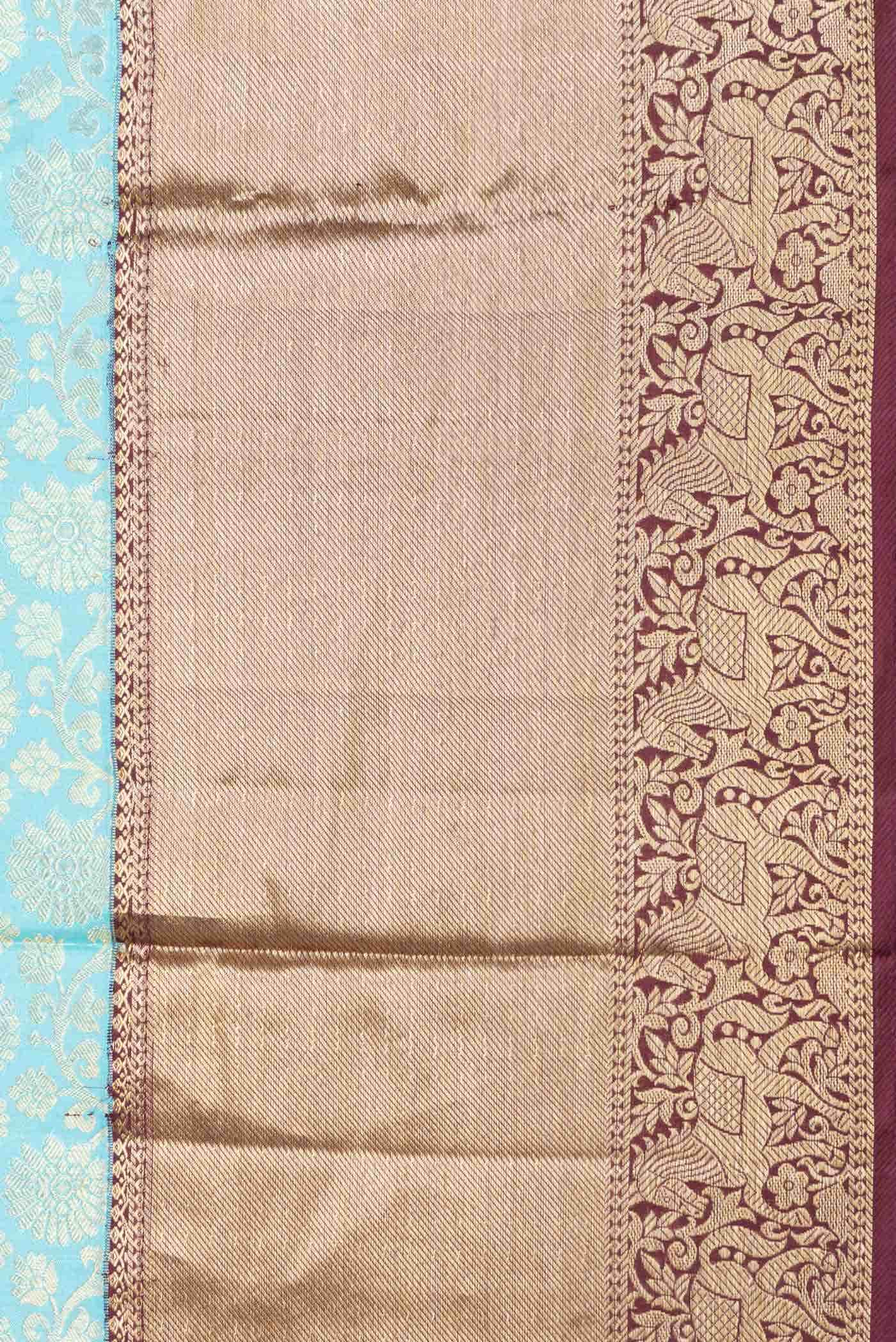 Sky Blue Dual Tone Kanchipuram Silk Saree