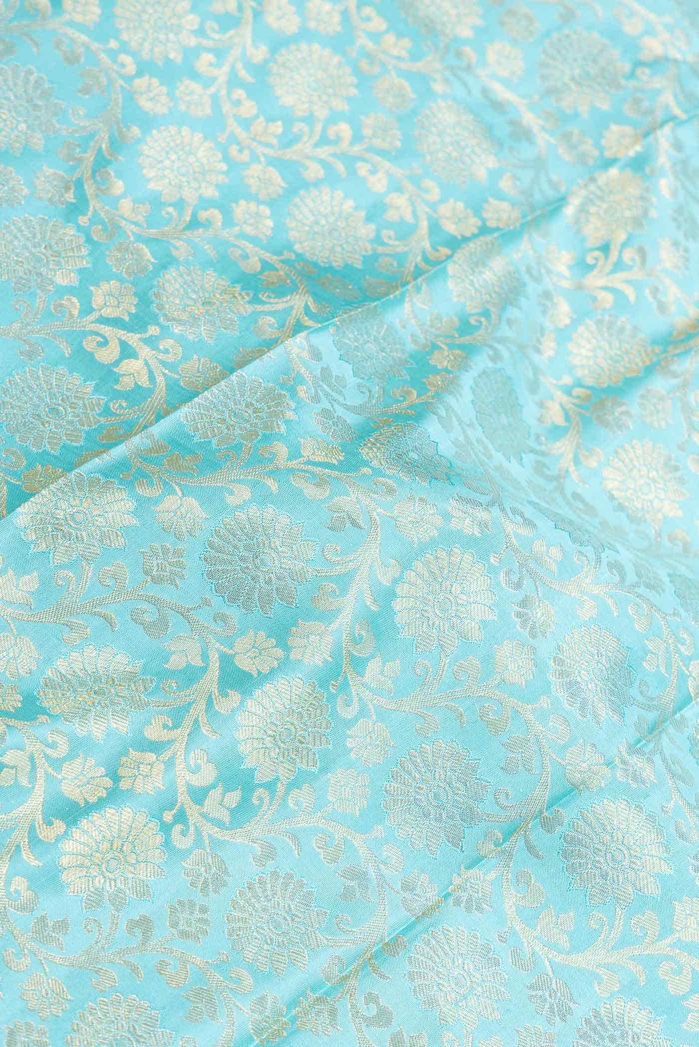 Sky Blue Dual Tone Kanchipuram Silk Saree