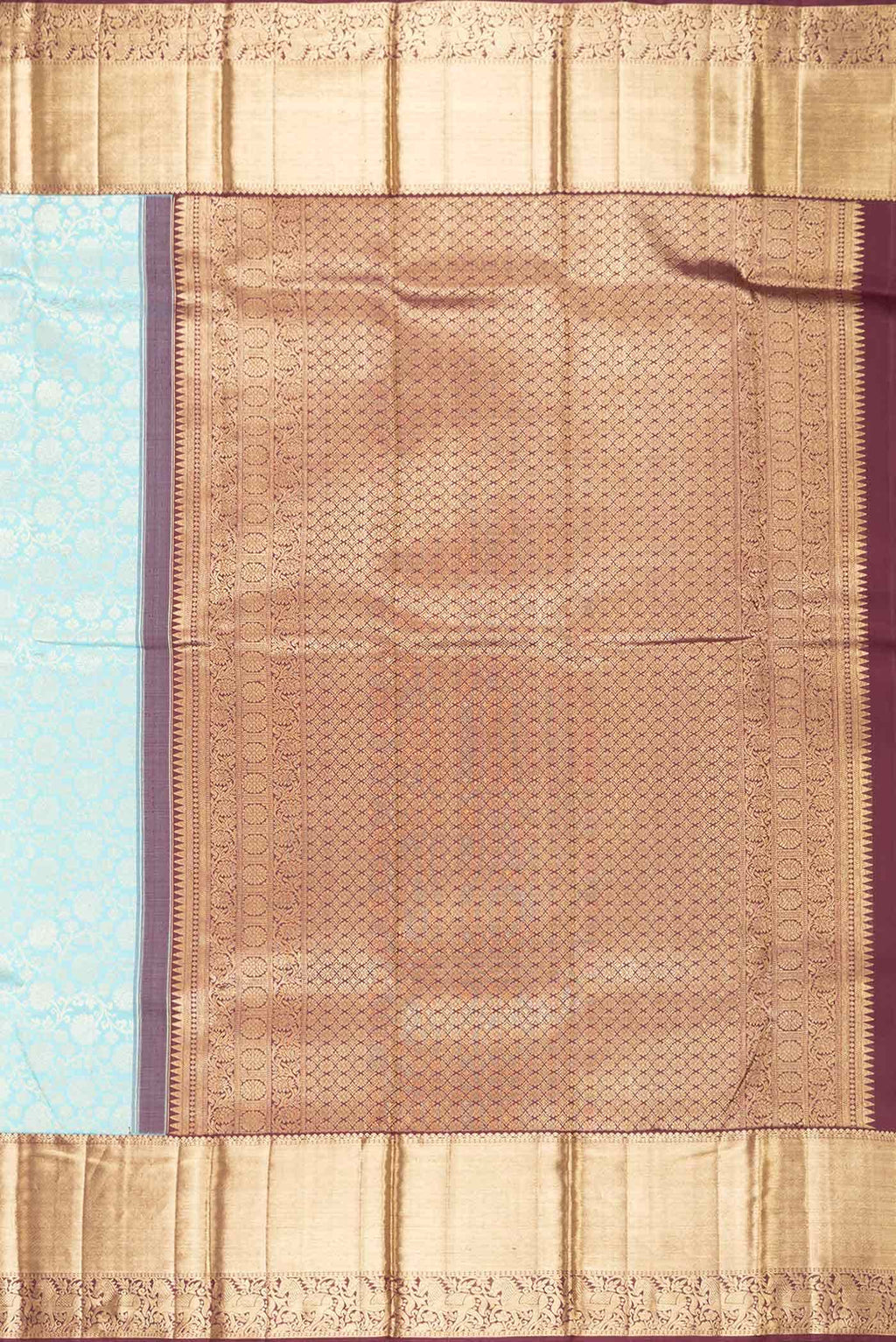 Sky Blue Dual Tone Kanchipuram Silk Saree