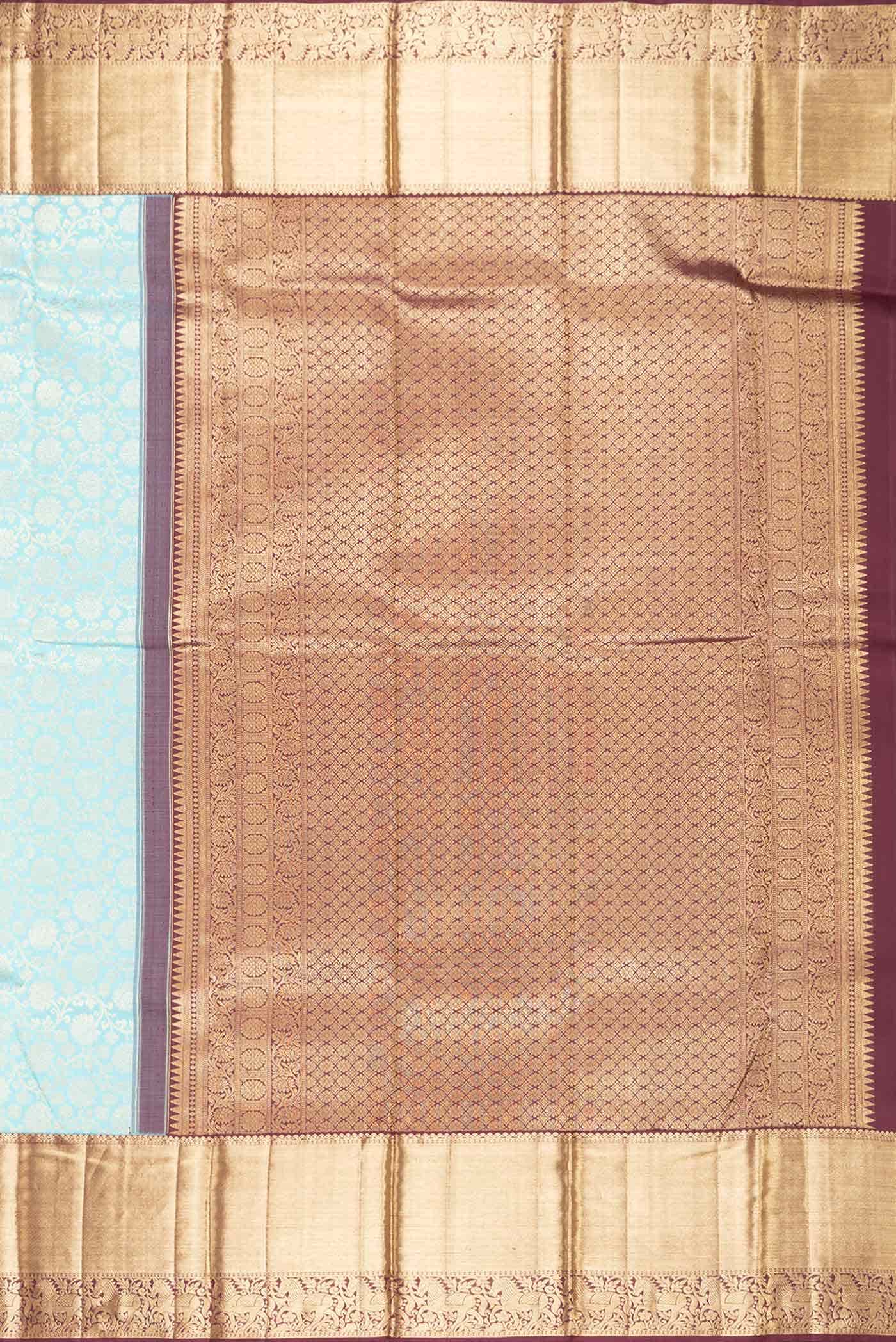 Sky Blue Dual Tone Kanchipuram Silk Saree