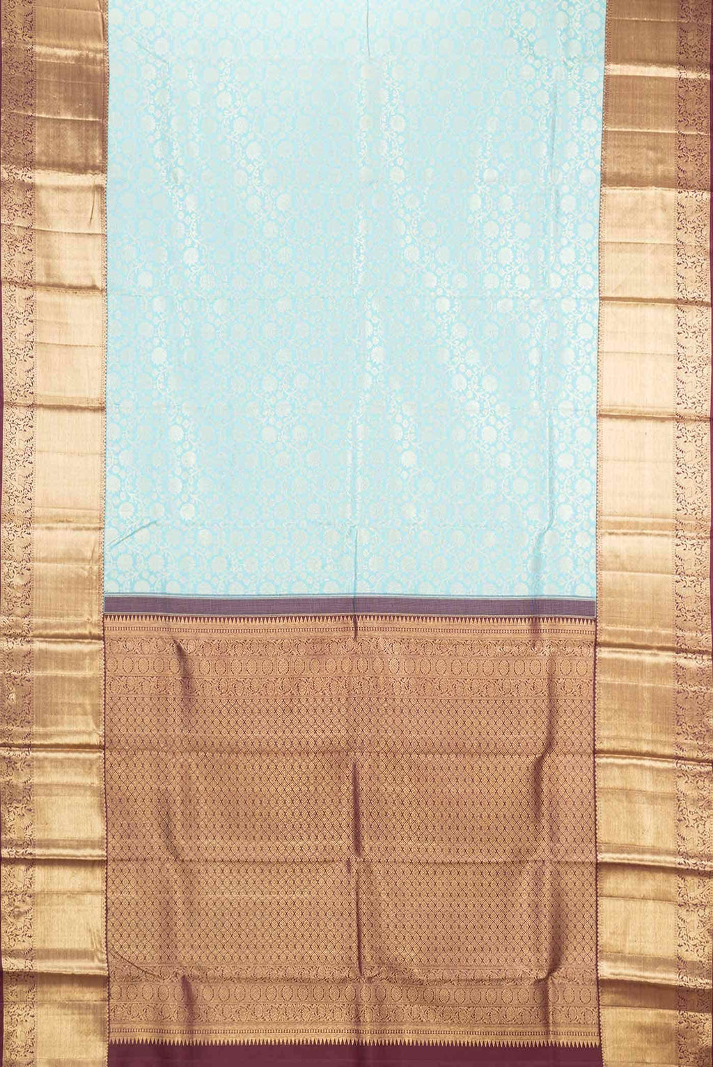 Sky Blue Dual Tone Kanchipuram Silk Saree