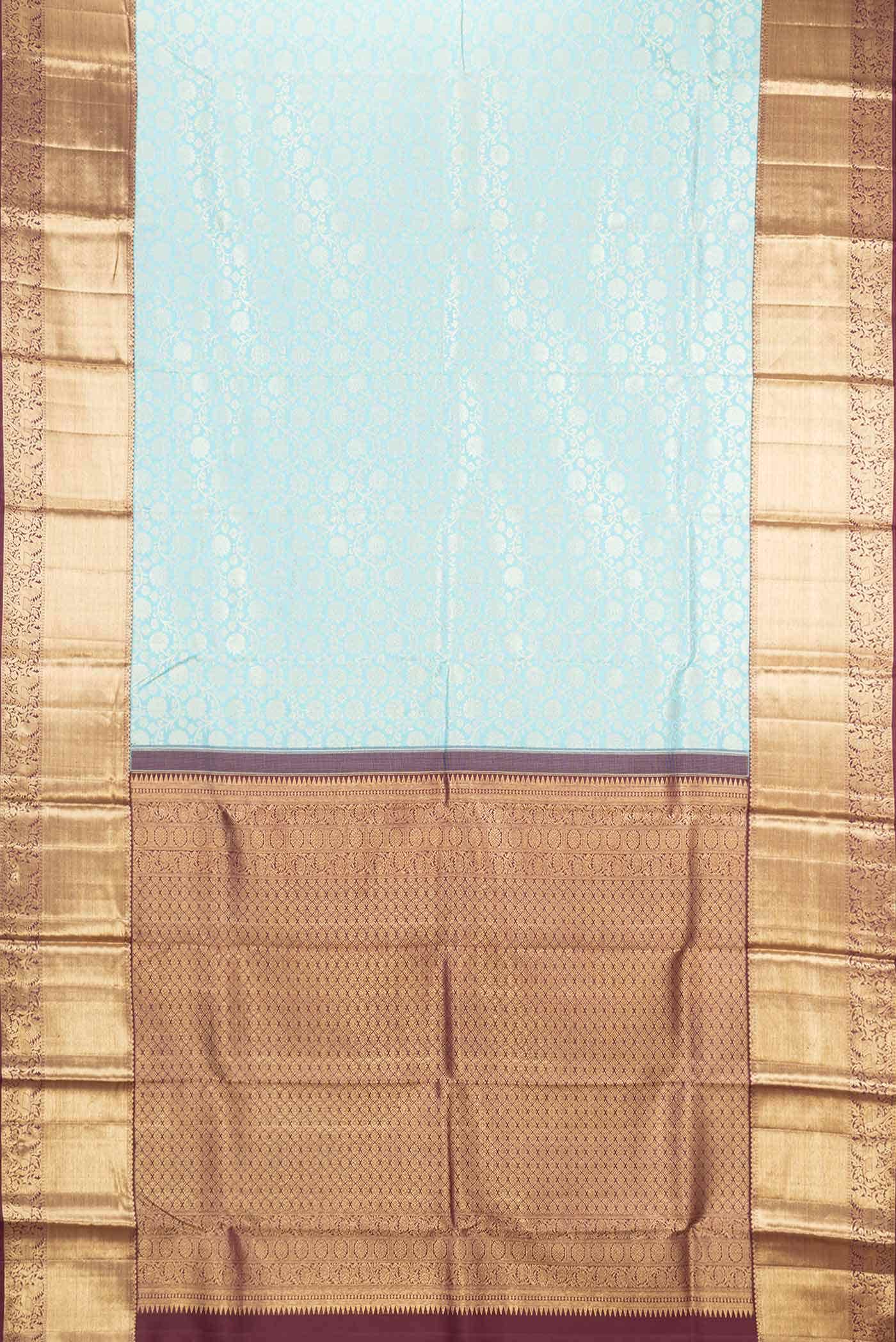 Sky Blue Dual Tone Kanchipuram Silk Saree