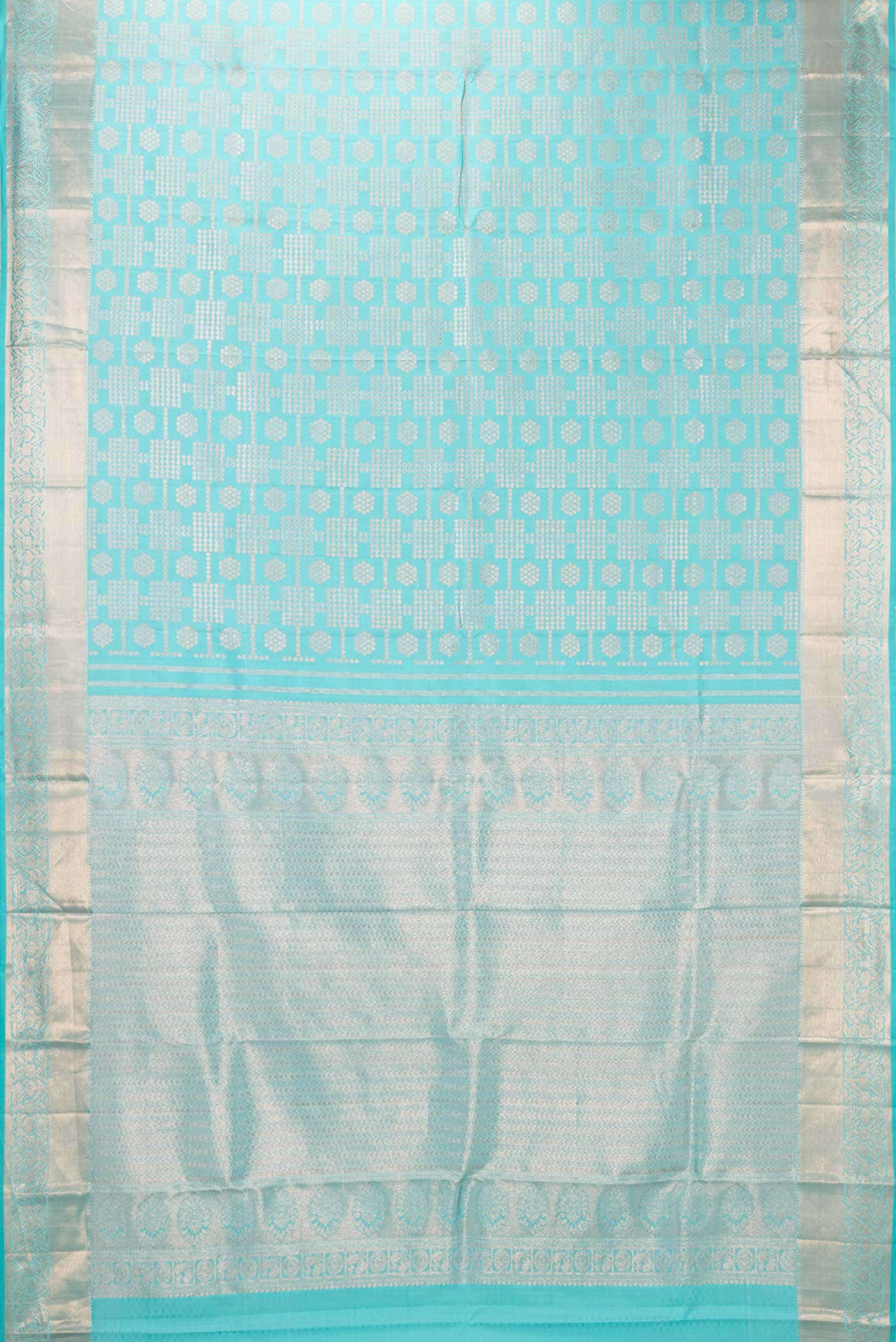 Light Blue Dual Tone Kanchipuram Silk Saree