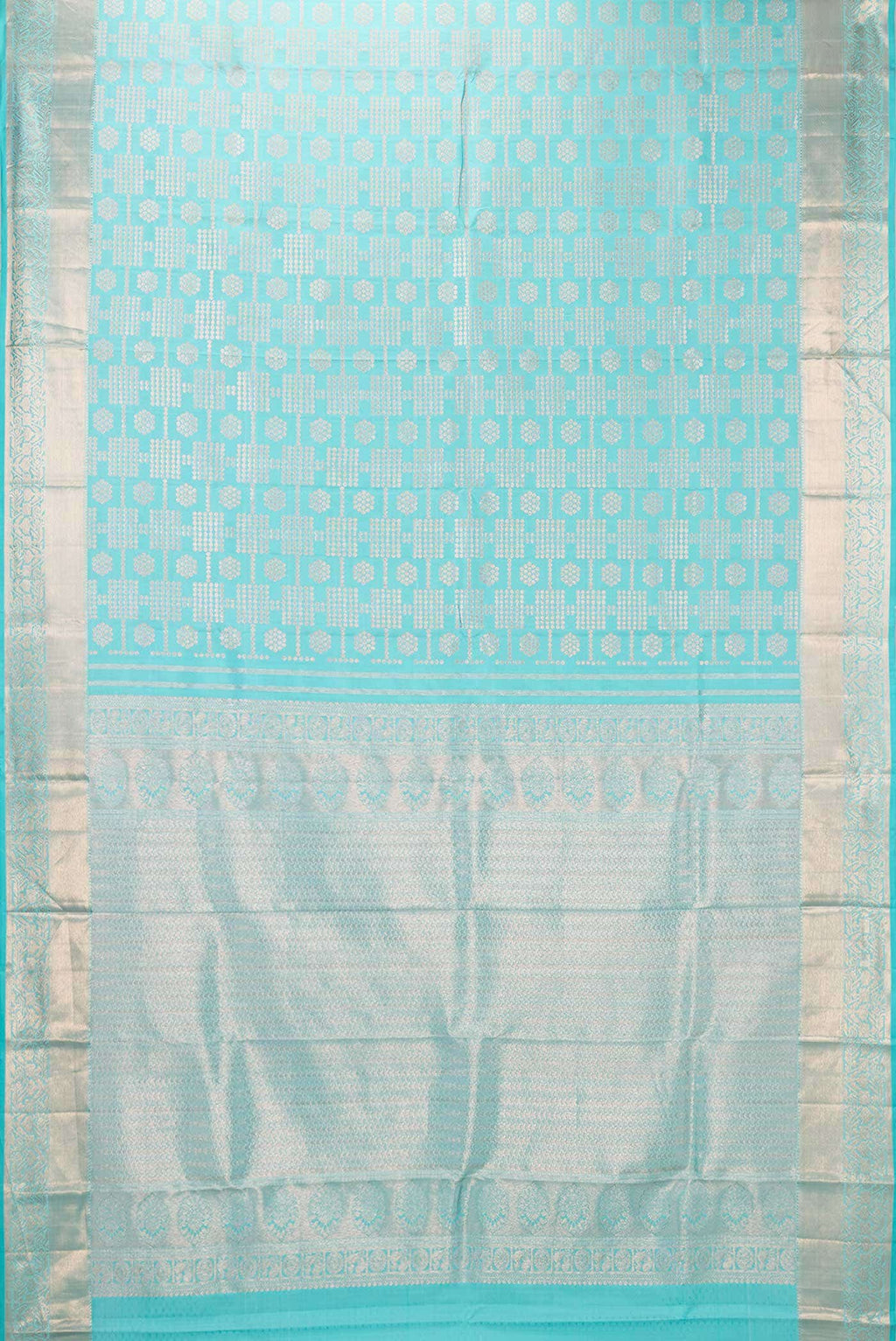 Light Blue Dual Tone Kanchipuram Silk Saree