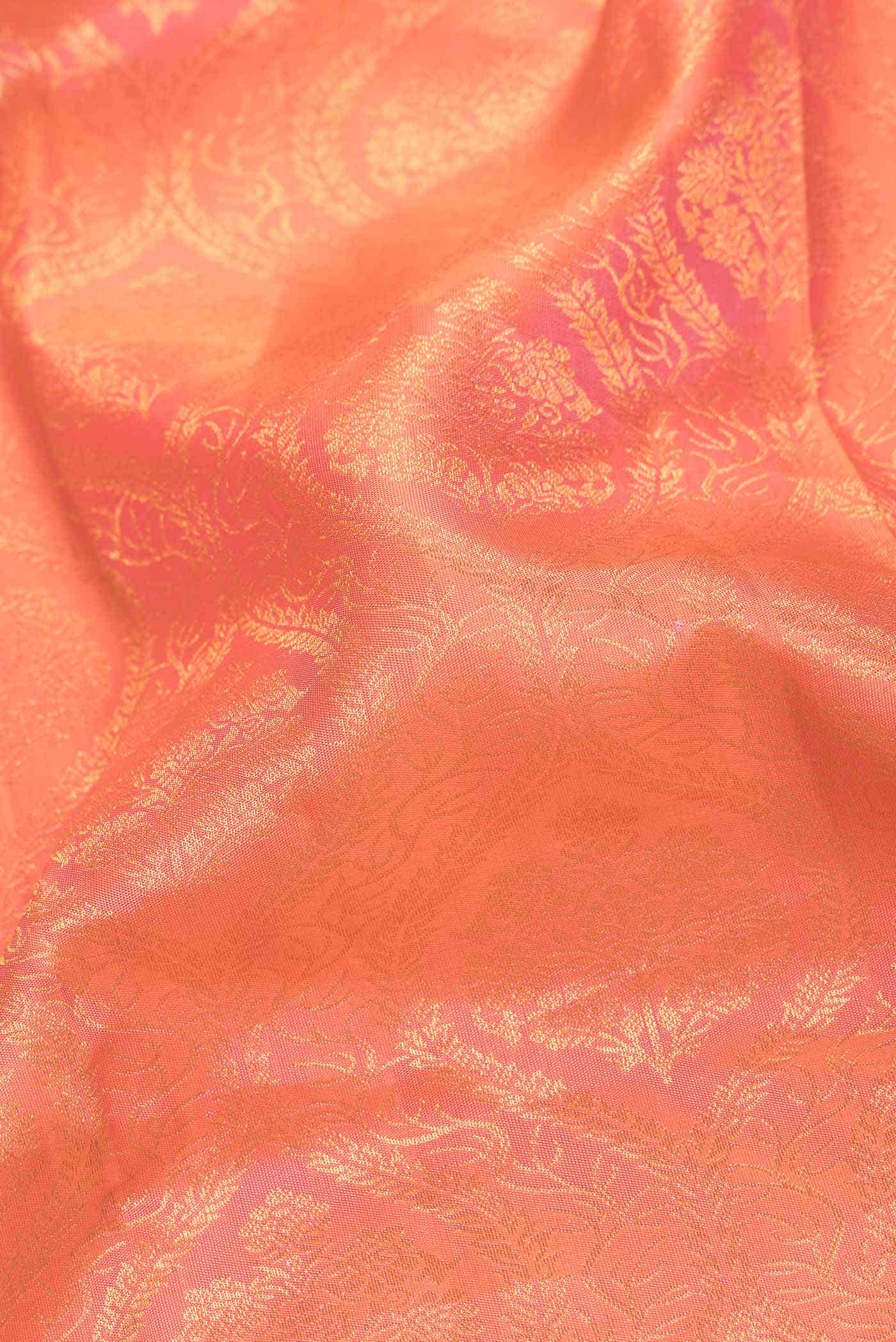 Coral Kanjivaram Silk Saree