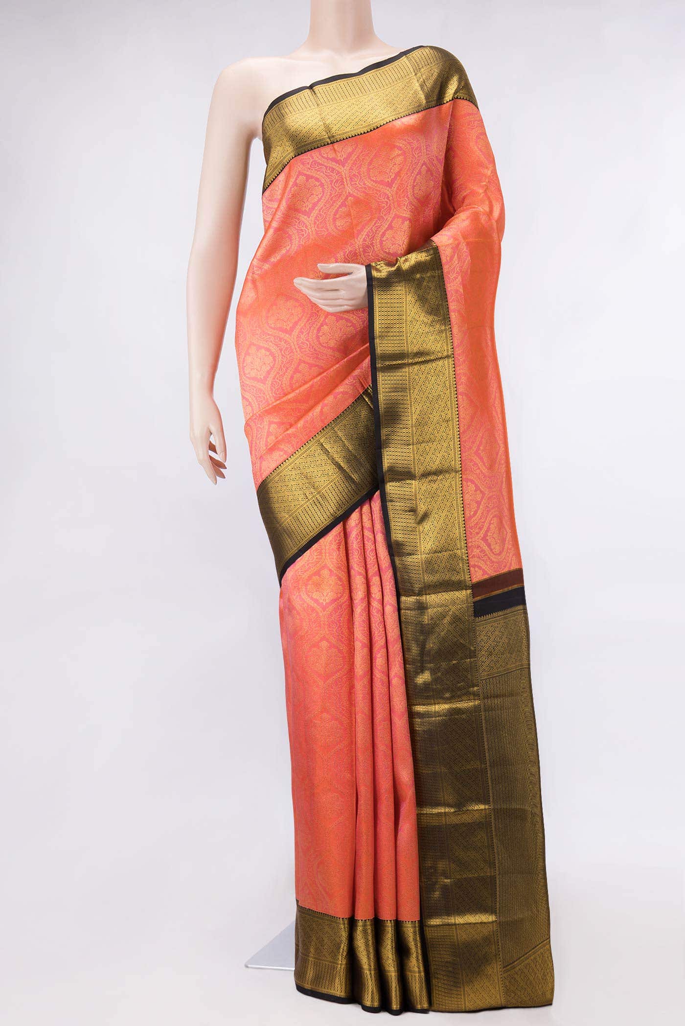 Pink Dual Tone Kanchipuram Silk Saree
