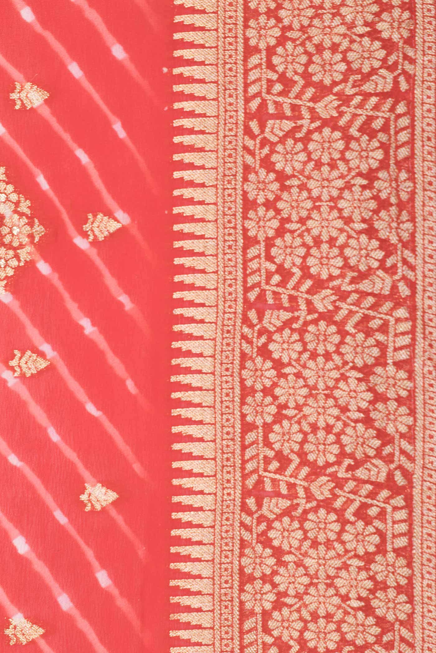 Red Dual Tone Mysore Georgette Saree