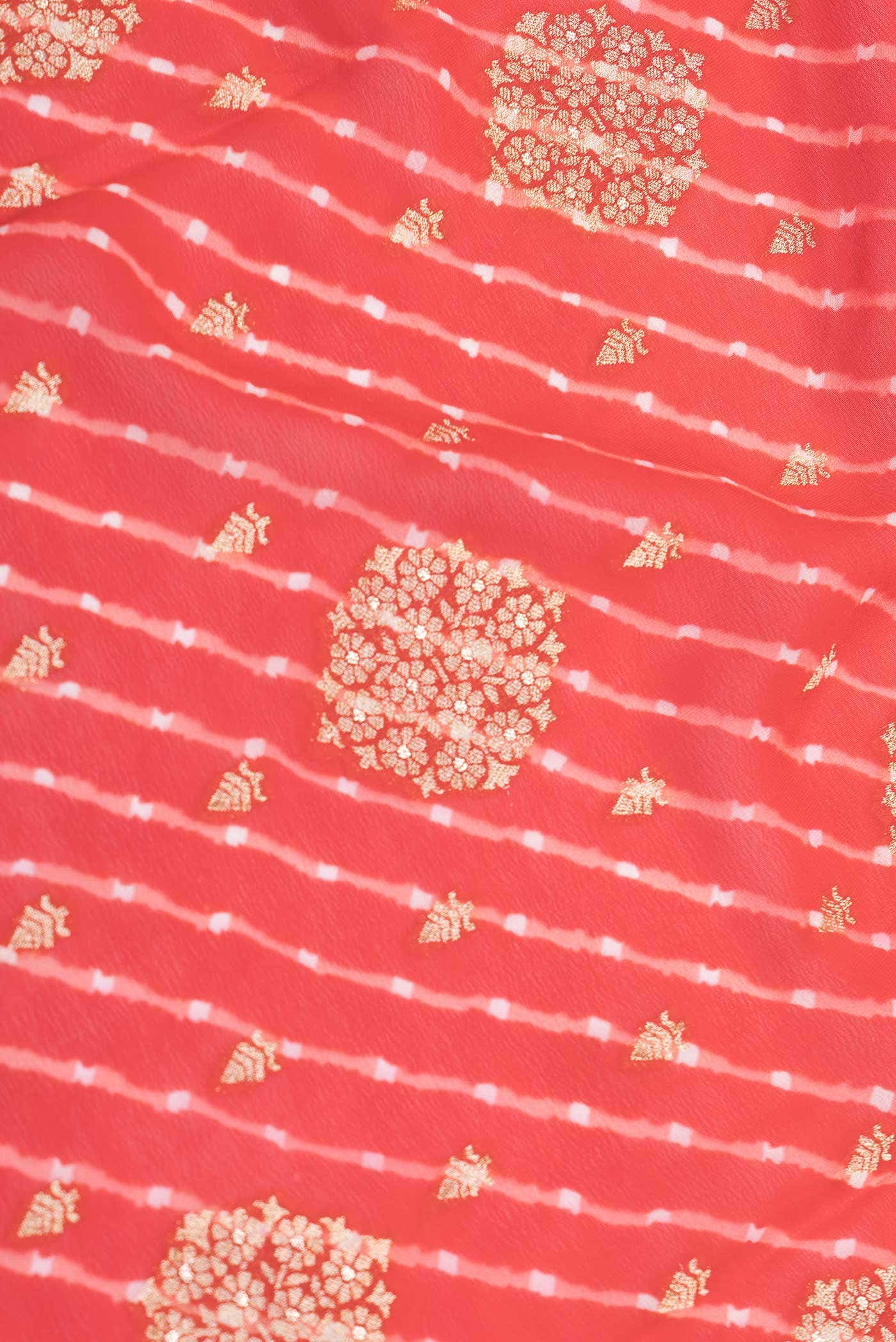 Red Dual Tone Mysore Georgette Saree