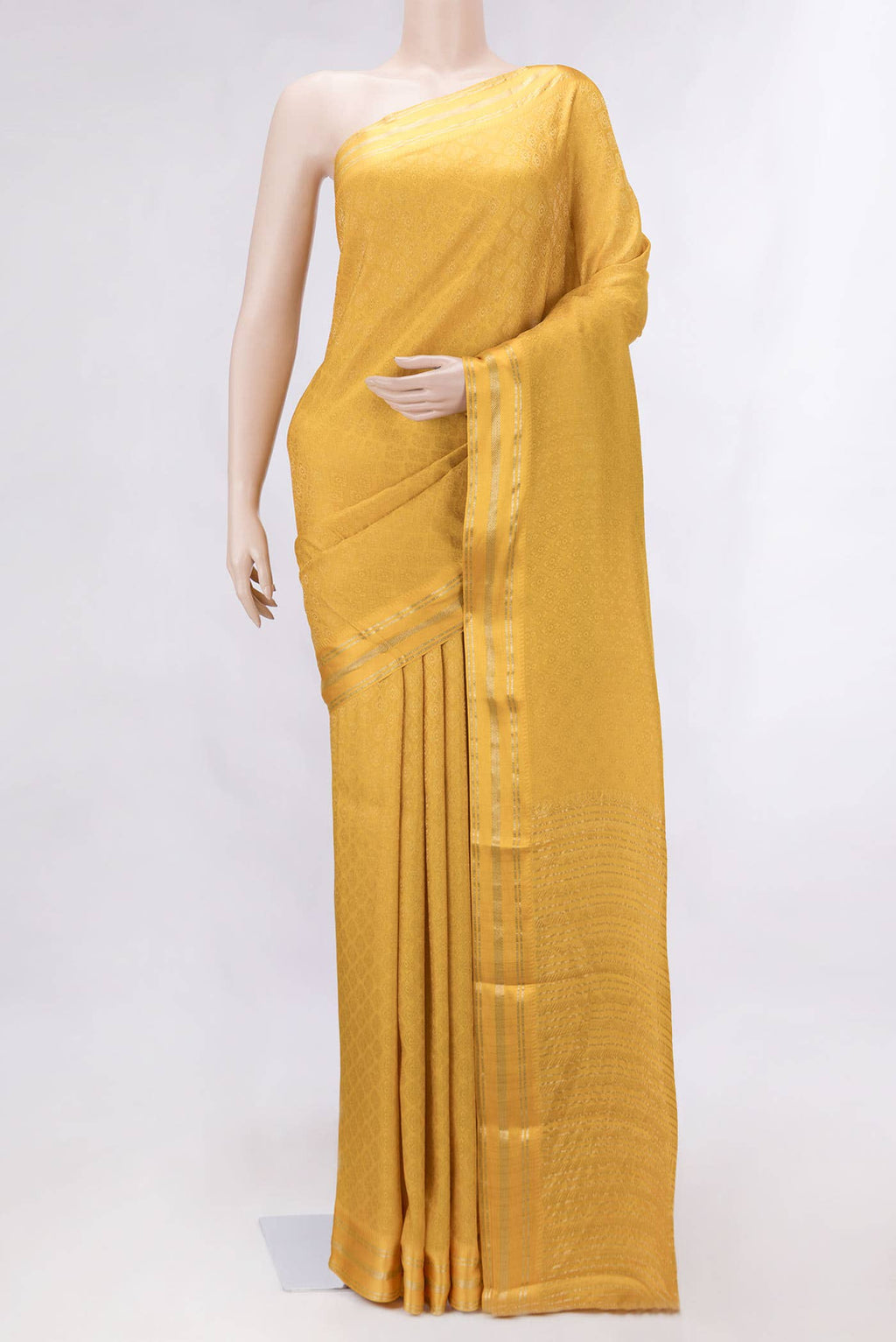 Yellow Dual Tone Mysore Georgette Saree