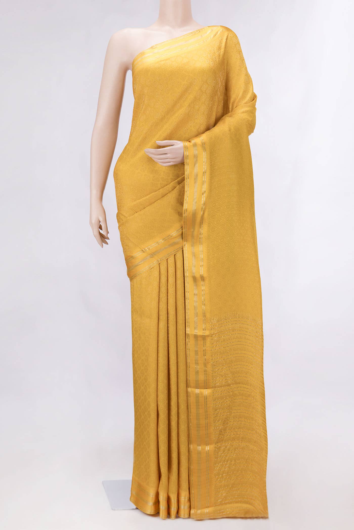 Yellow Dual Tone Mysore Georgette Saree