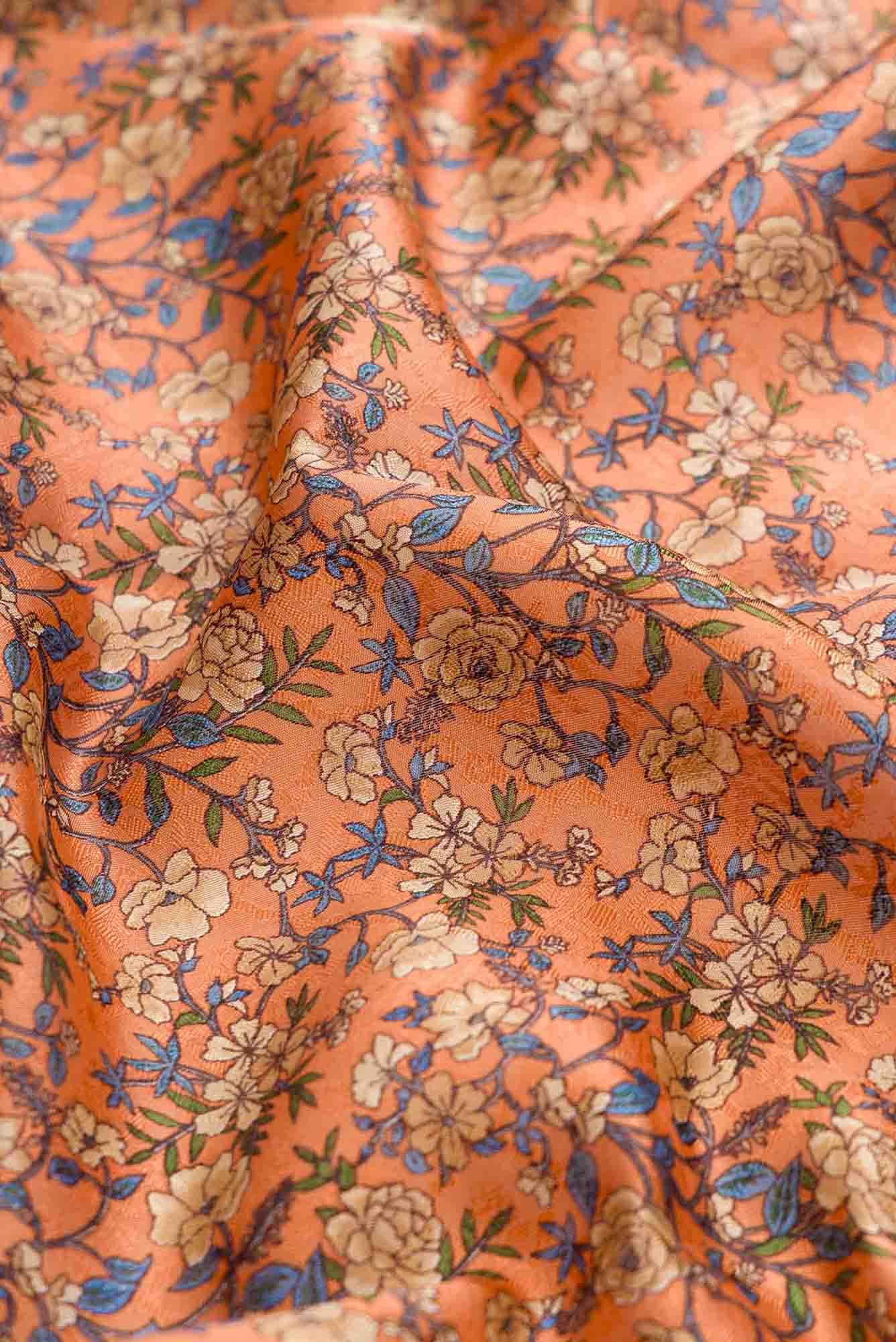 Mustard Dual Tone Printed Silk Saree