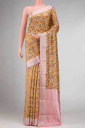 Sandal Dual Tone Printed Silk Saree