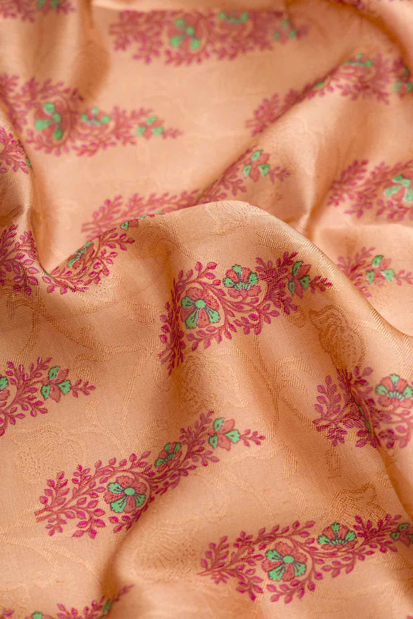 Brown Dual Tone Printed Silk Saree