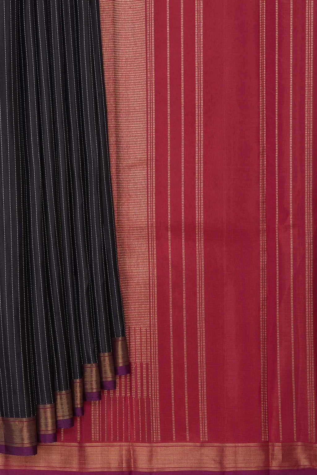 Pure Silk Pure Zari Black Kanchipuram Saree