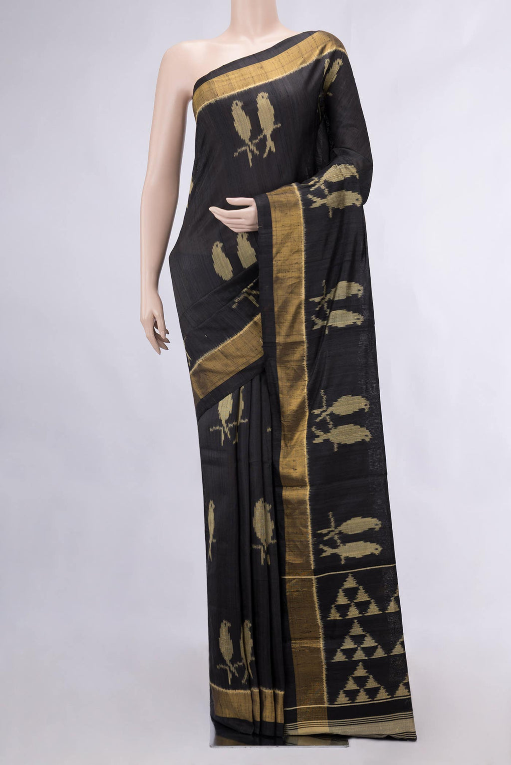 Black Dual Tone Rajkot Patola Silk Saree