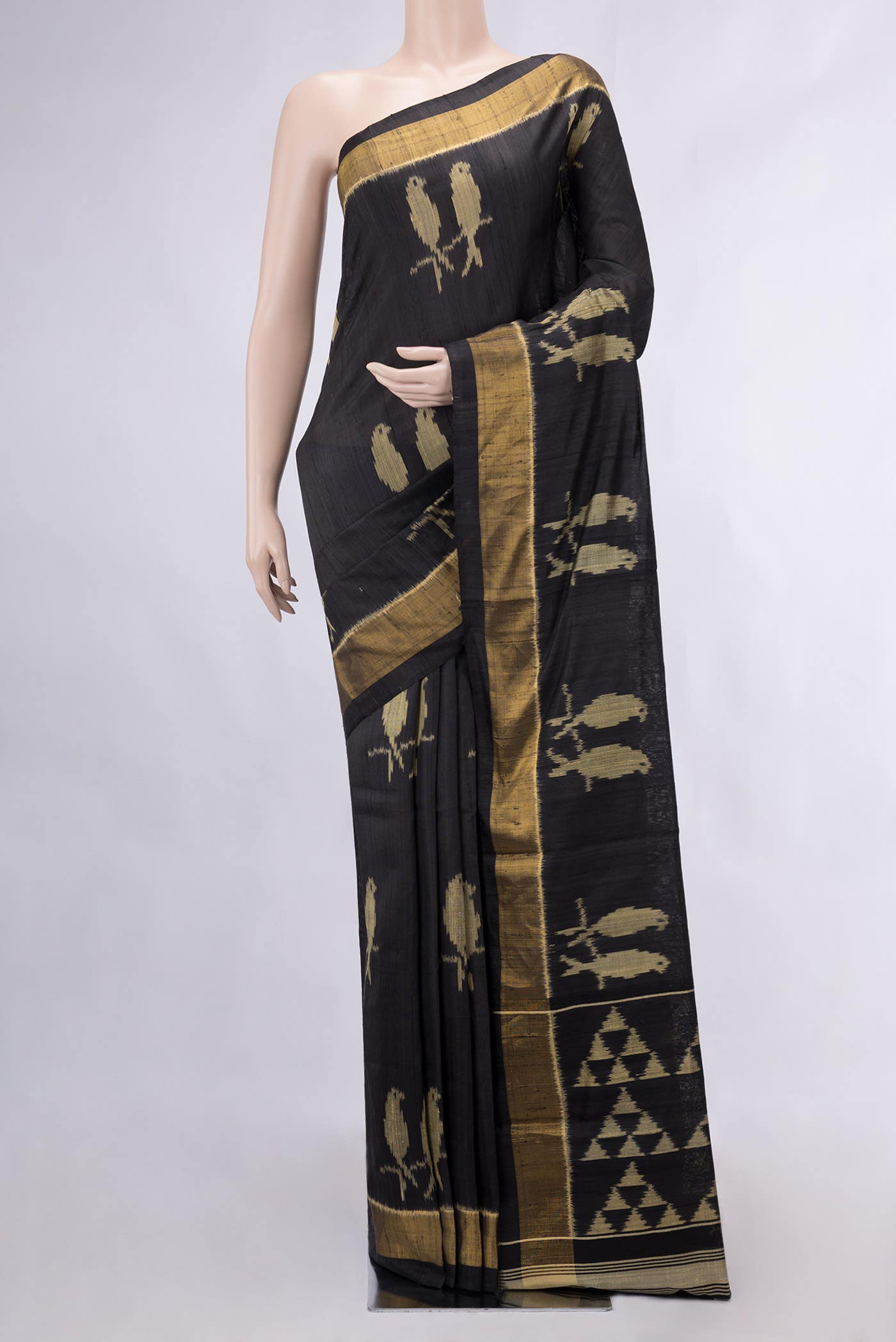 Black Dual Tone Rajkot Patola Silk Saree