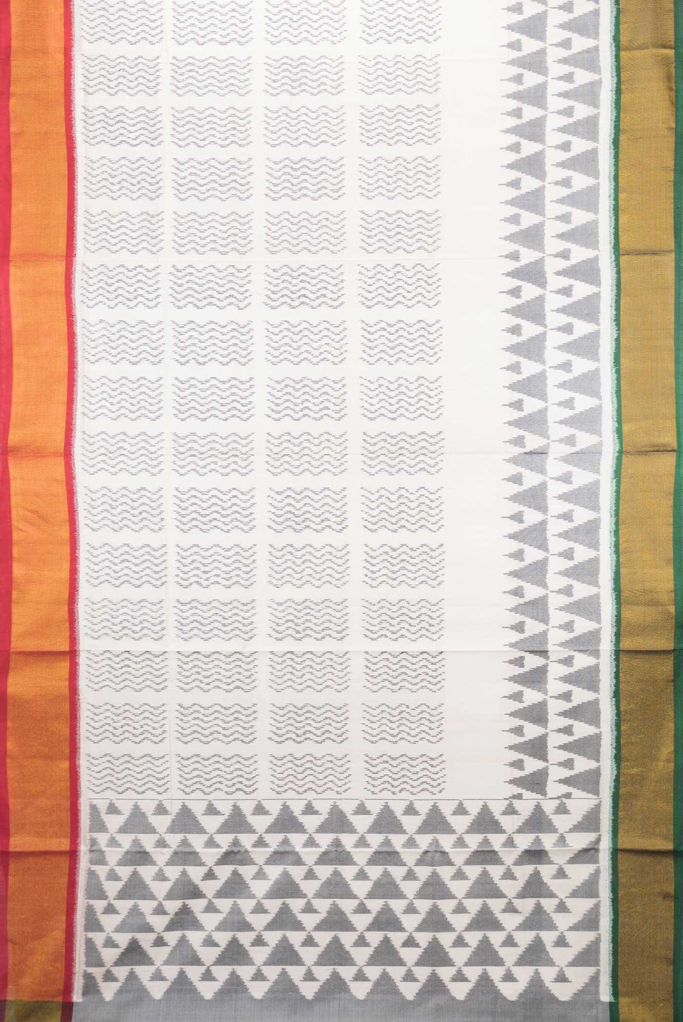 Off White Rajkot Patola Silk Saree