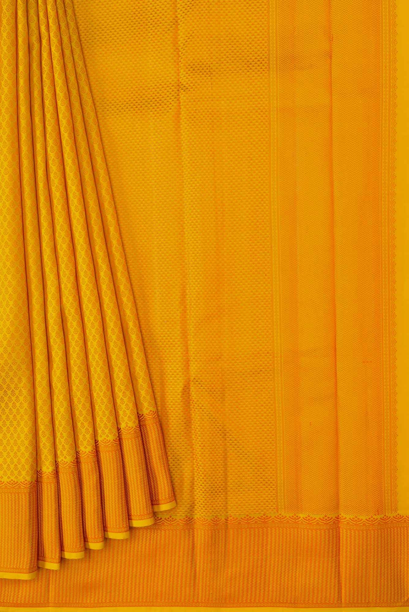 Mustard Dual Tone Kanchipuram Silk Saree