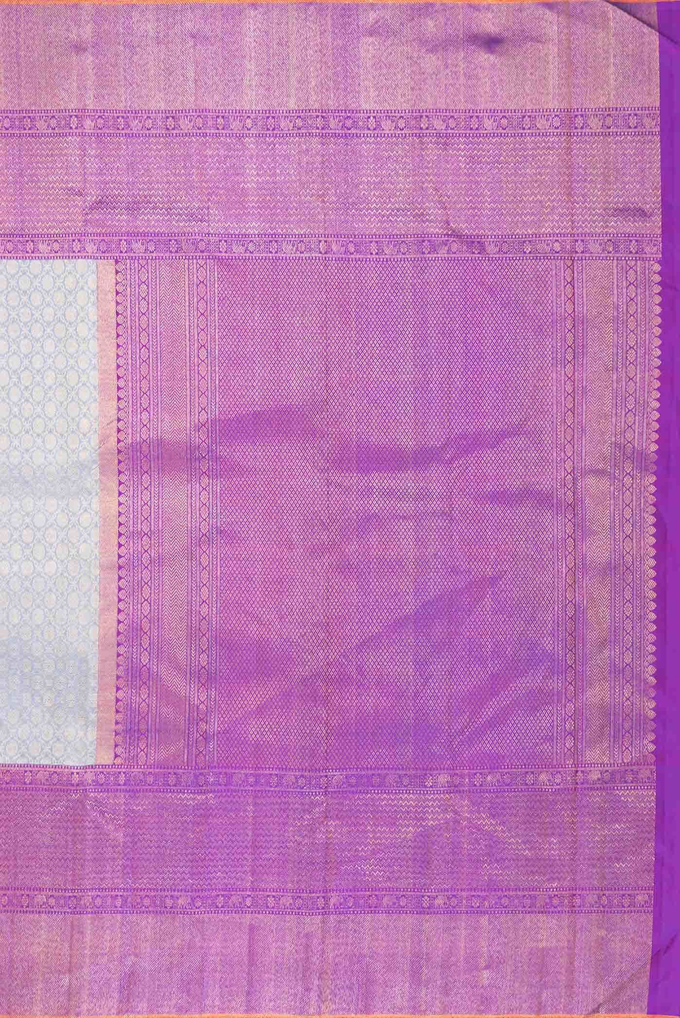 Pure Silk Pure Zari Grey Dual Tone Kanchipuram Saree