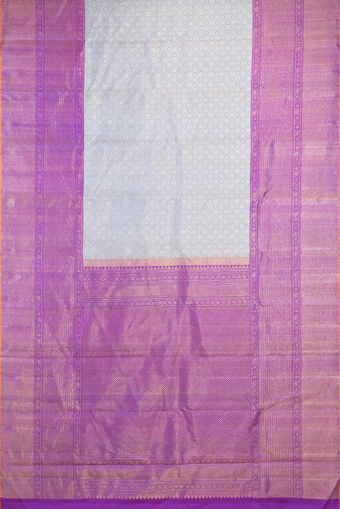 Pure Silk Pure Zari Grey Dual Tone Kanchipuram Saree