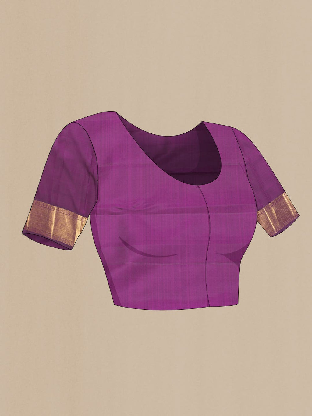 Pure Silk Pure Zari Magenta Dual Tone Kanchipuram Saree