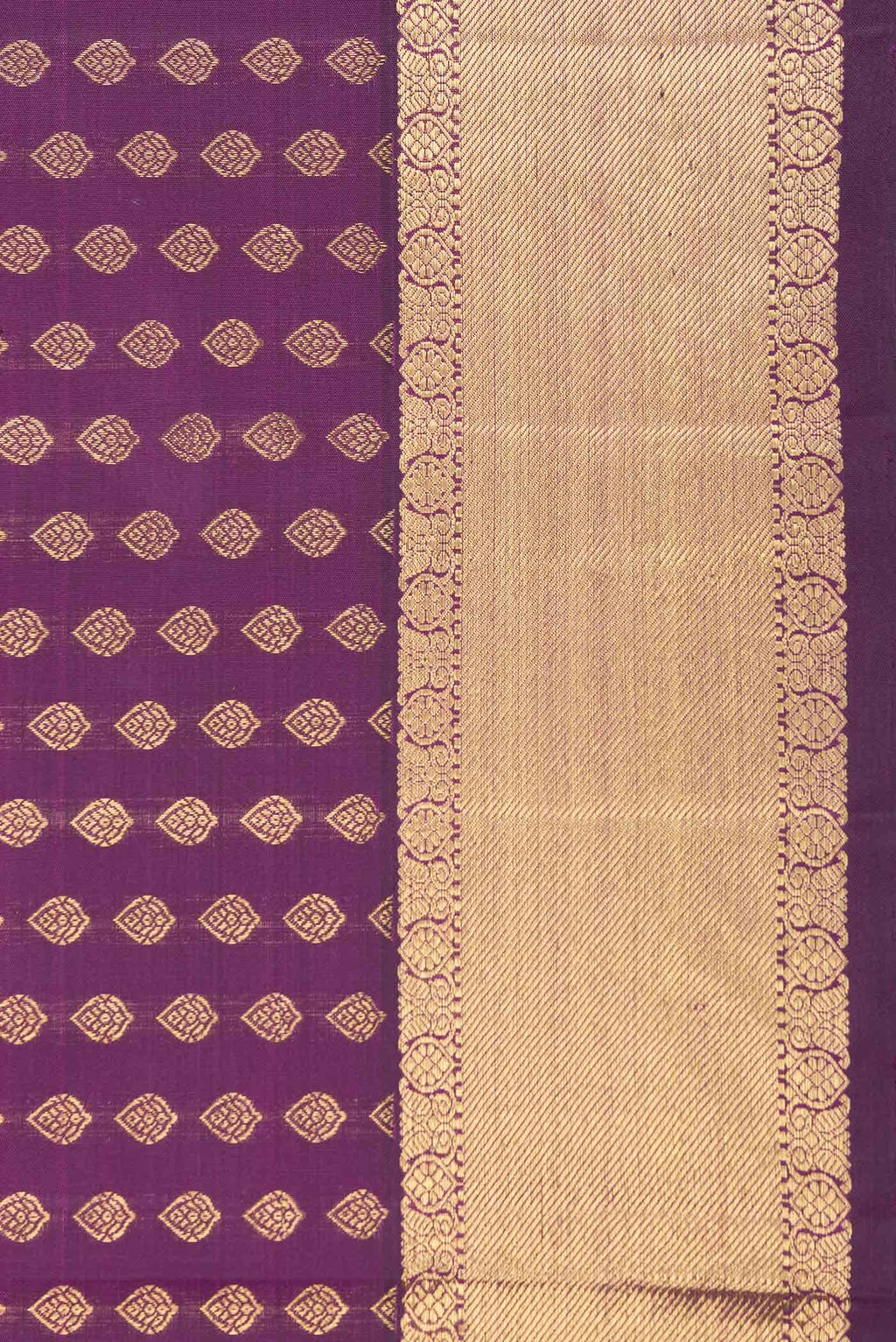 Pure Silk Pure Zari Magenta Dual Tone Kanchipuram Saree