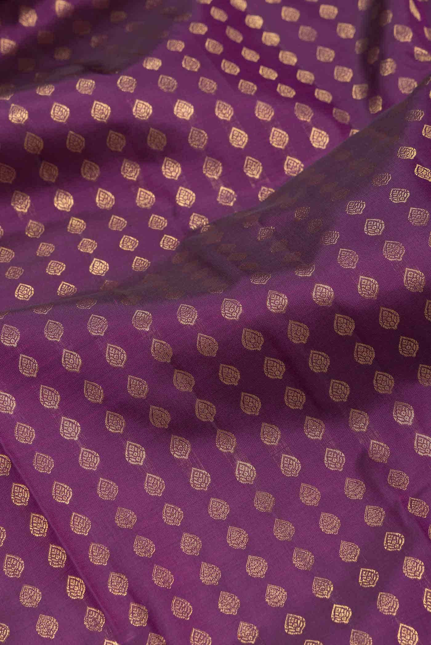 Pure Silk Pure Zari Magenta Dual Tone Kanchipuram Saree