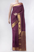 Pure Silk Pure Zari Purple Dual Tone Kanjivaram Saree