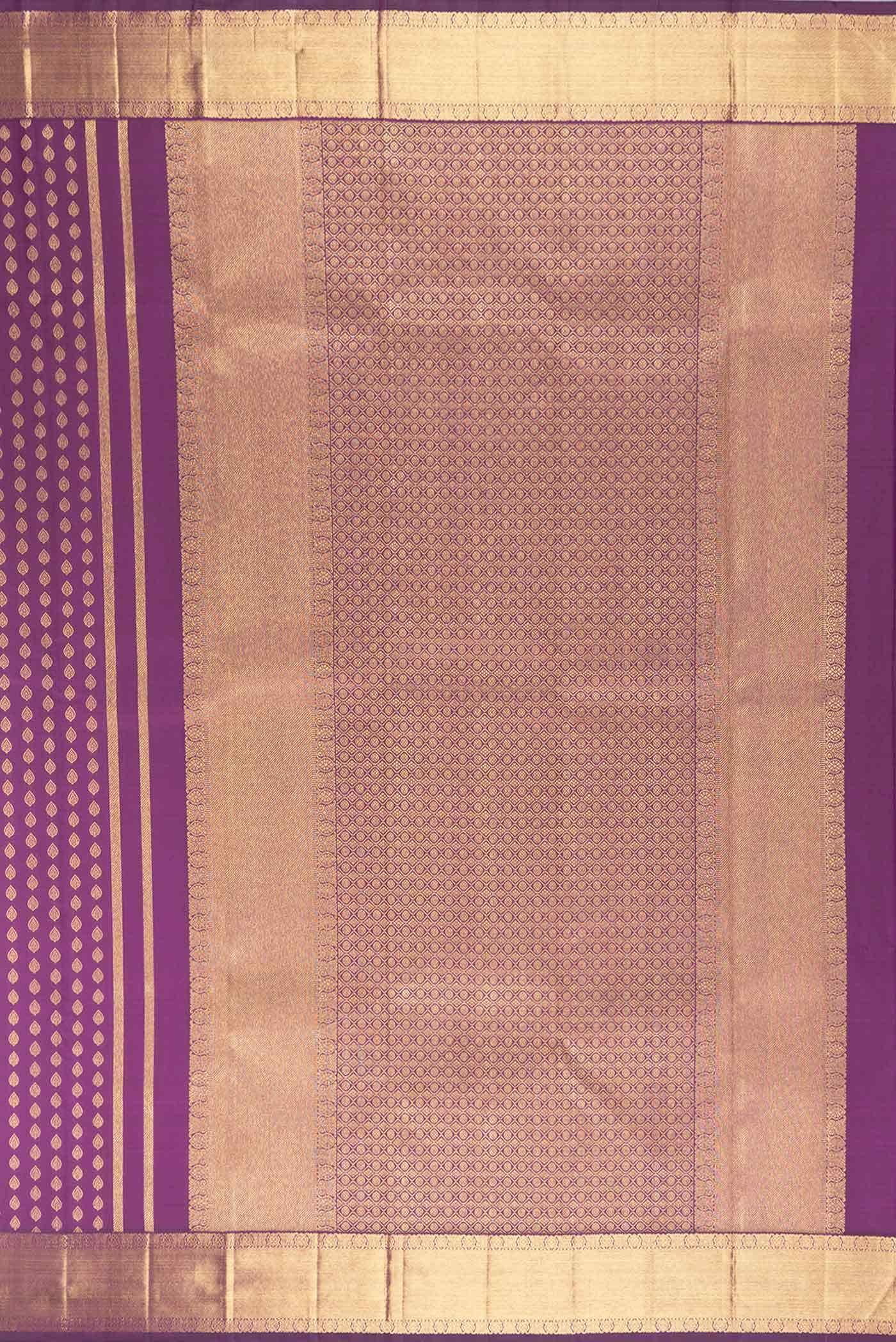Pure Silk Pure Zari Magenta Dual Tone Kanchipuram Saree