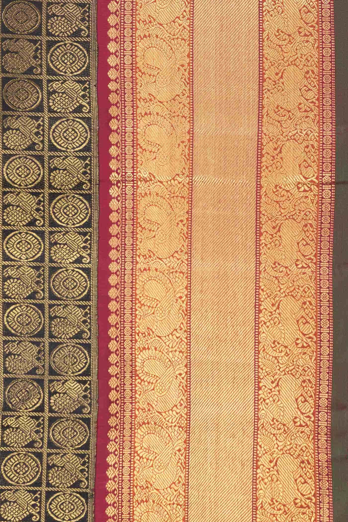 Pure Silk Pure Zari Black Kanchipuram Saree