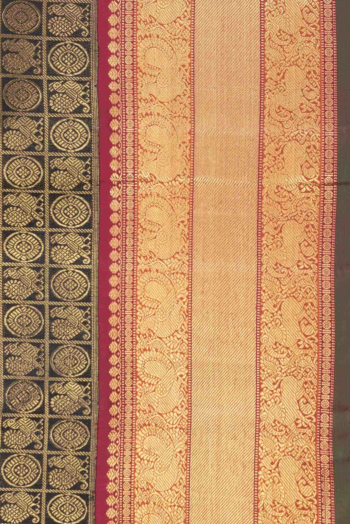 Pure Silk Pure Zari Black Kanjivaram Saree