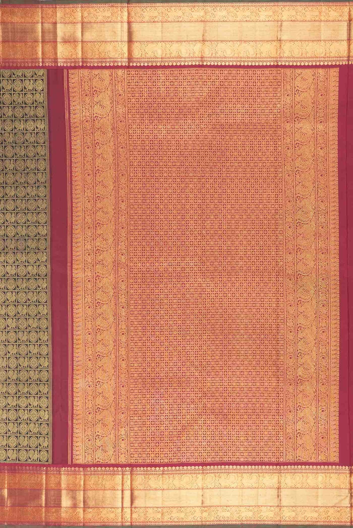 Pure Silk Pure Zari Black Kanjivaram Saree