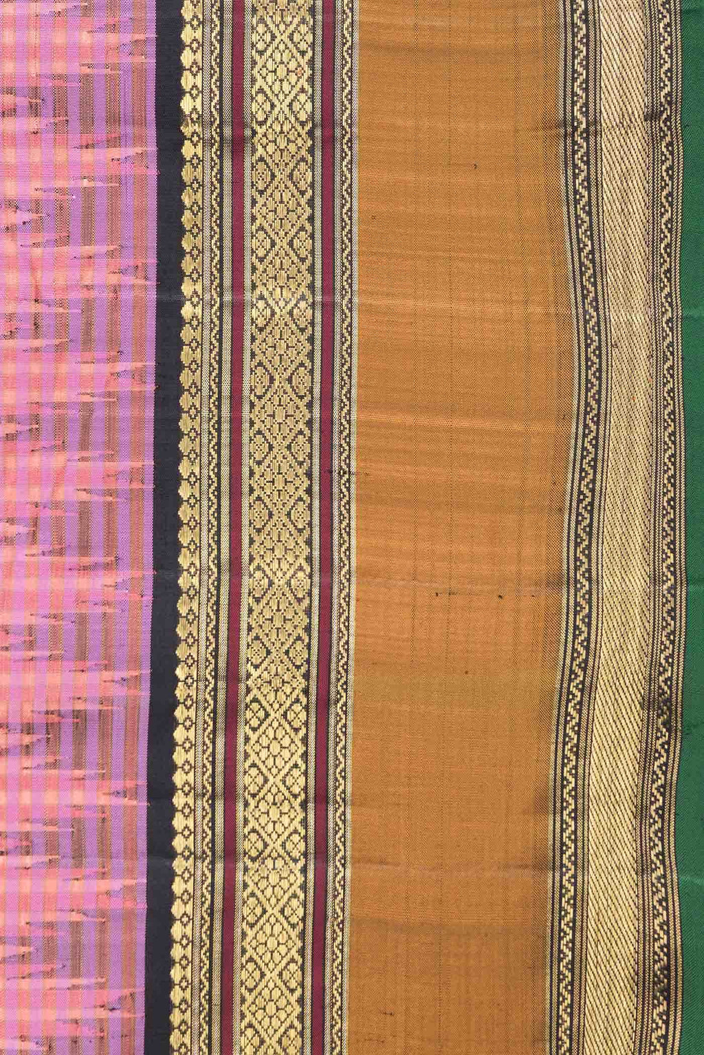 Pure Silk Pure Zari Pink Dual Tone Kanchipuram Saree