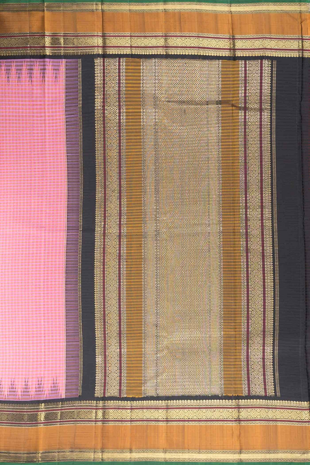 Pure Silk Pure Zari Pink Dual Tone Kanchipuram Saree