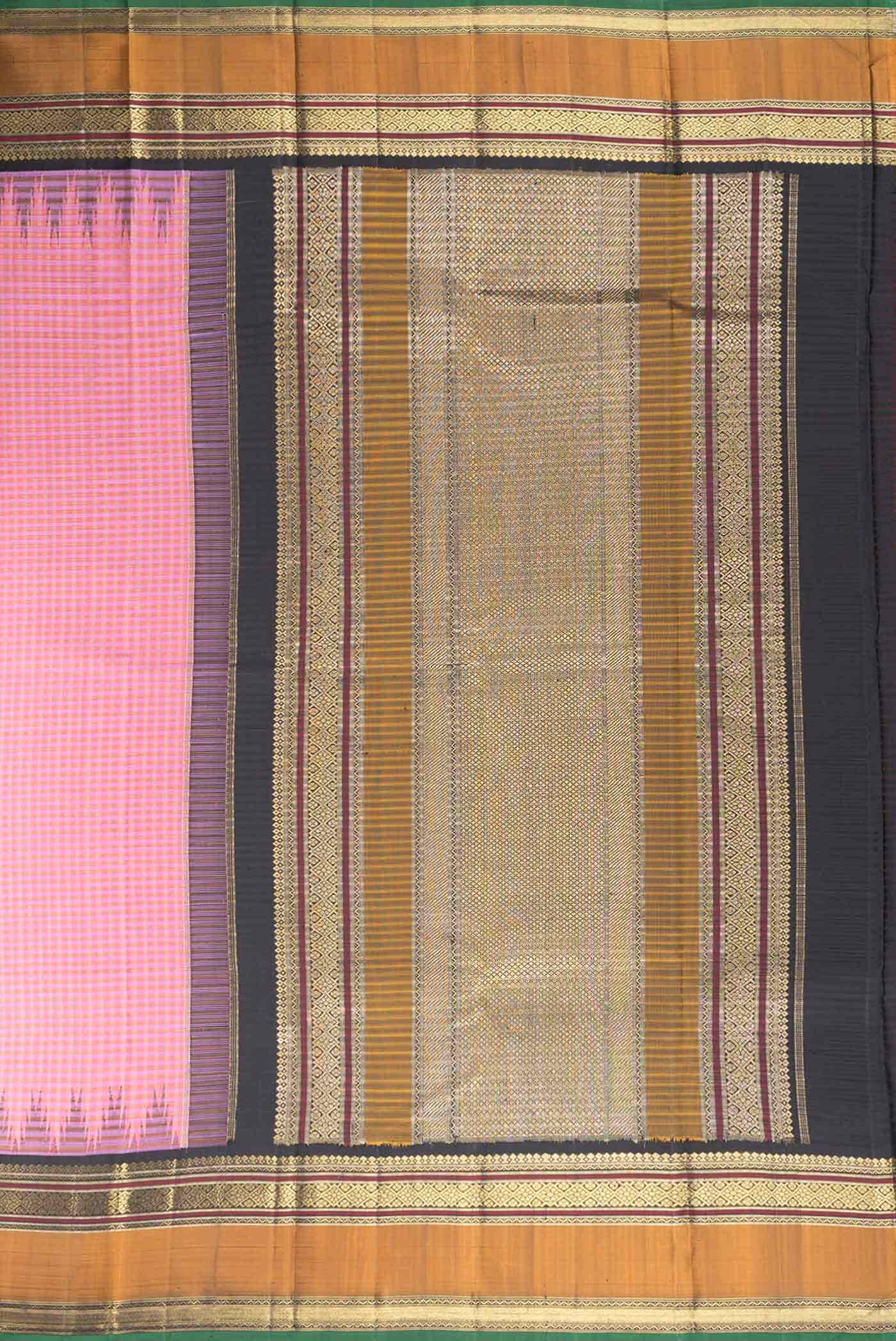 Pure Silk Pure Zari Pink Dual Tone Kanchipuram Saree