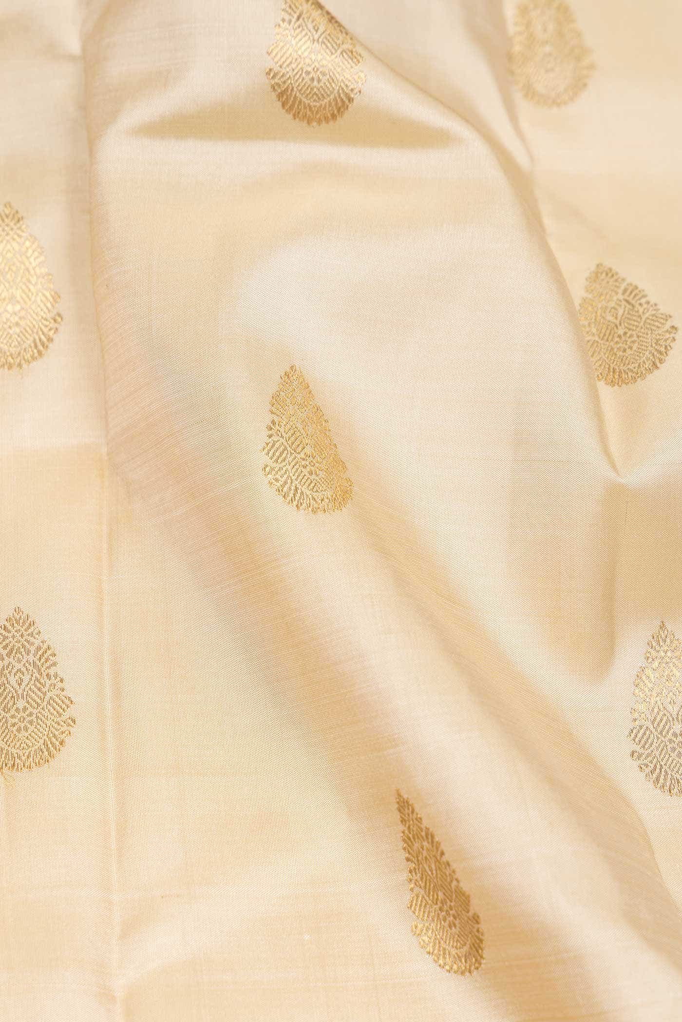 Pure Silk Pure Zari Sandal Dual Tone Kanchipuram Saree