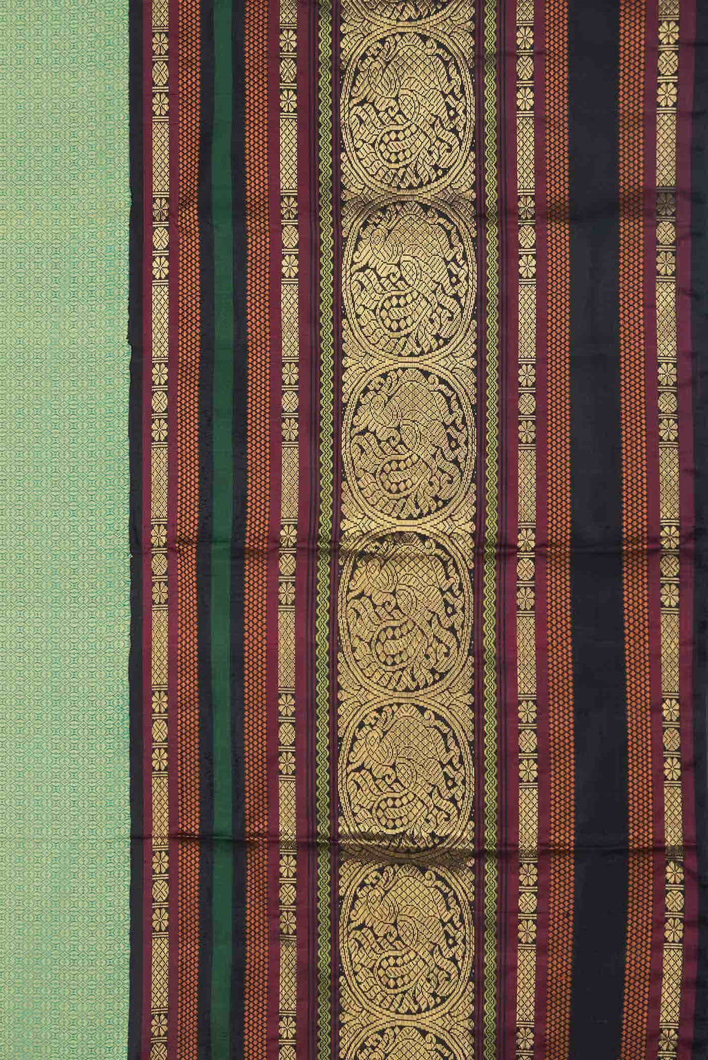 Pure Silk Pure Zari Green Dual Tone Kanchipuram Saree