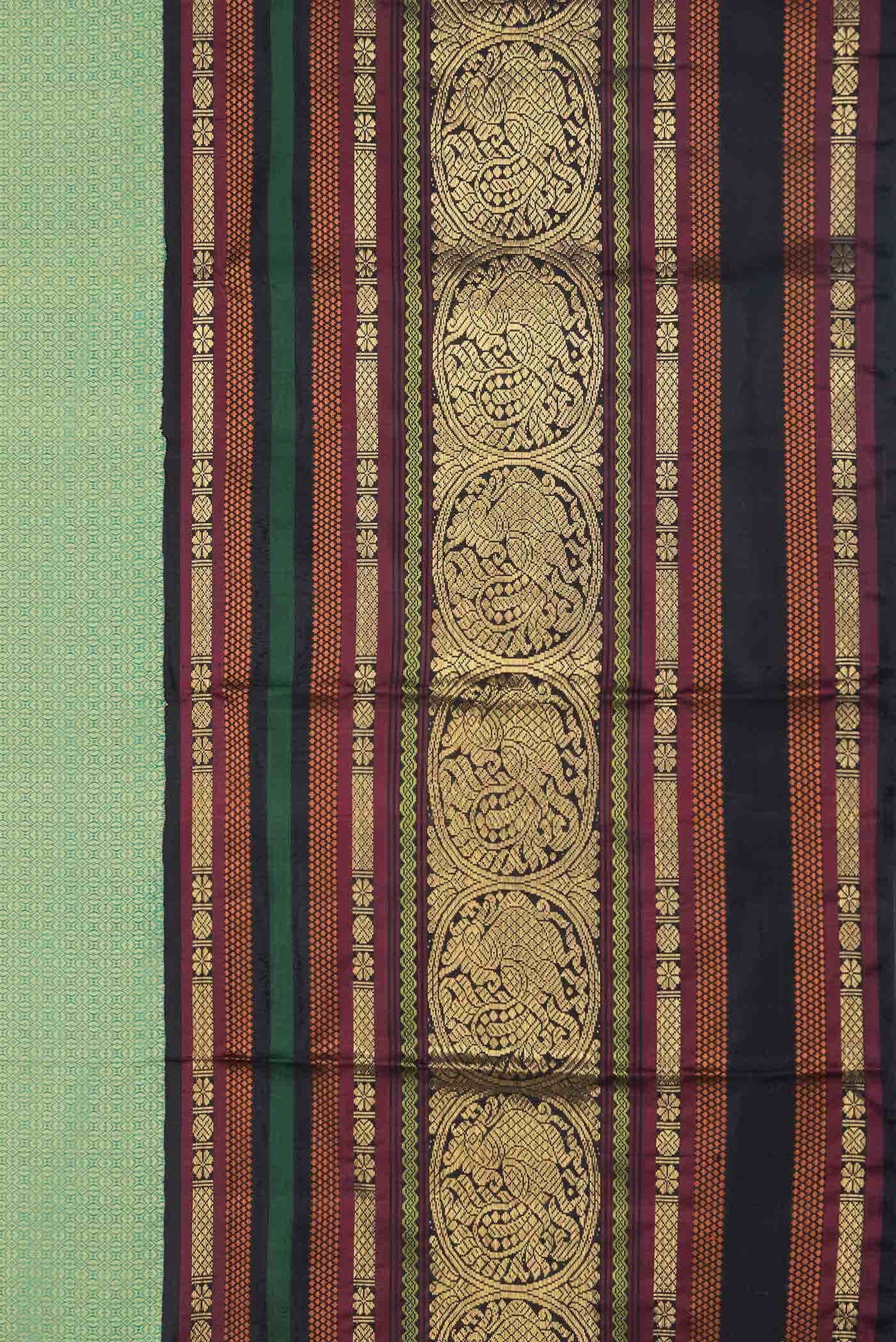 Pure Silk Pure Zari Green Dual Tone Kanchipuram Saree