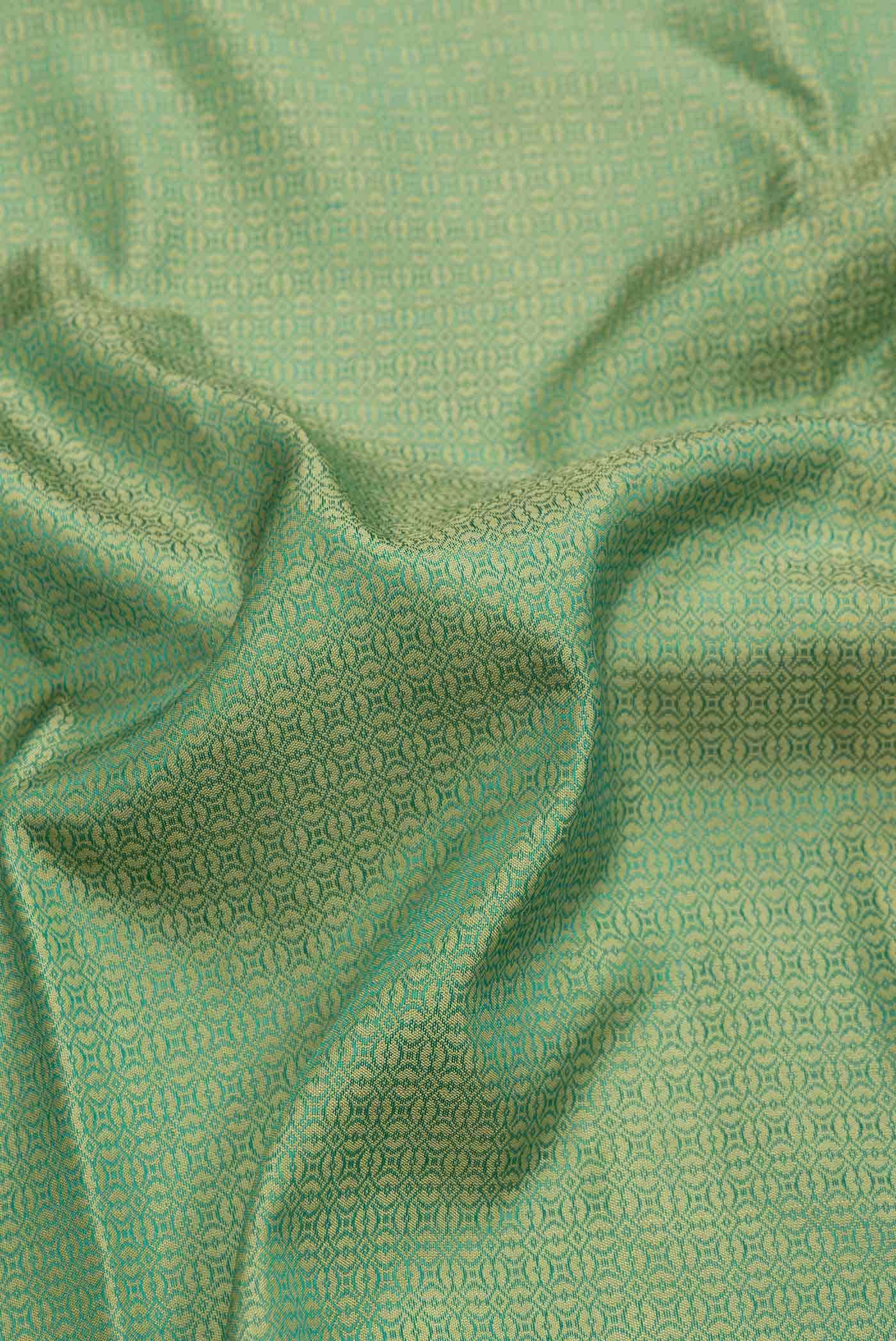 Pure Silk Pure Zari Green Dual Tone Kanchipuram Saree