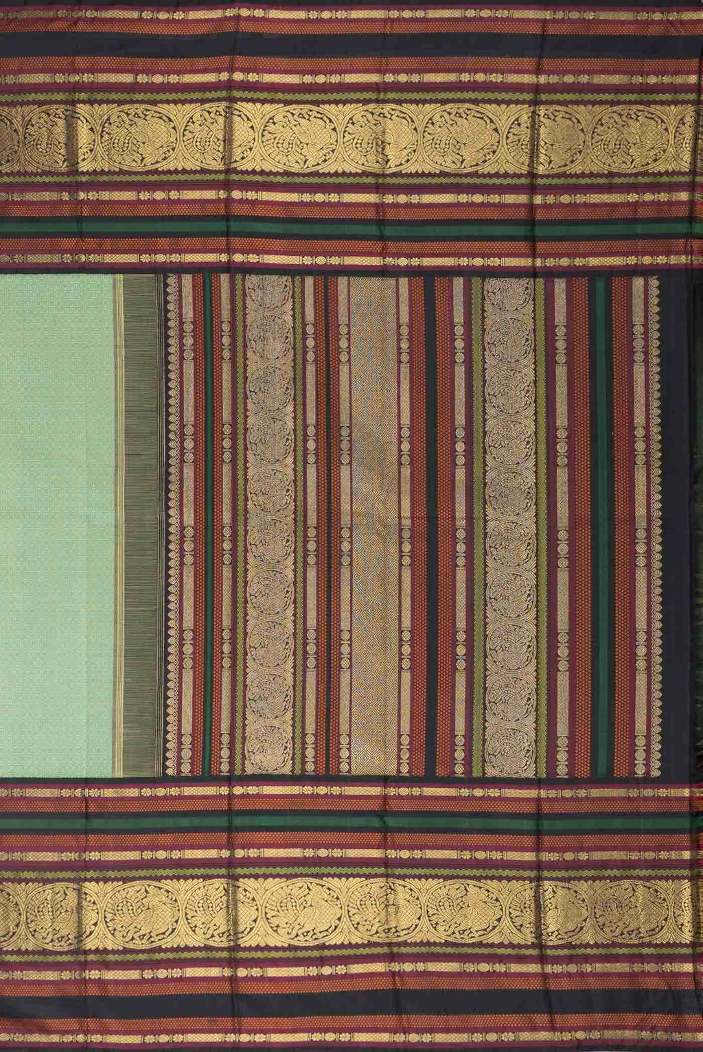 Pure Silk Pure Zari Green Dual Tone Kanchipuram Saree